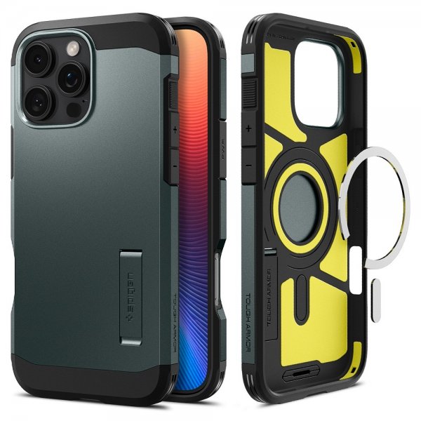 Spigen iPhone 16 Pro Cover Tough Armor MagFit Abyss Green