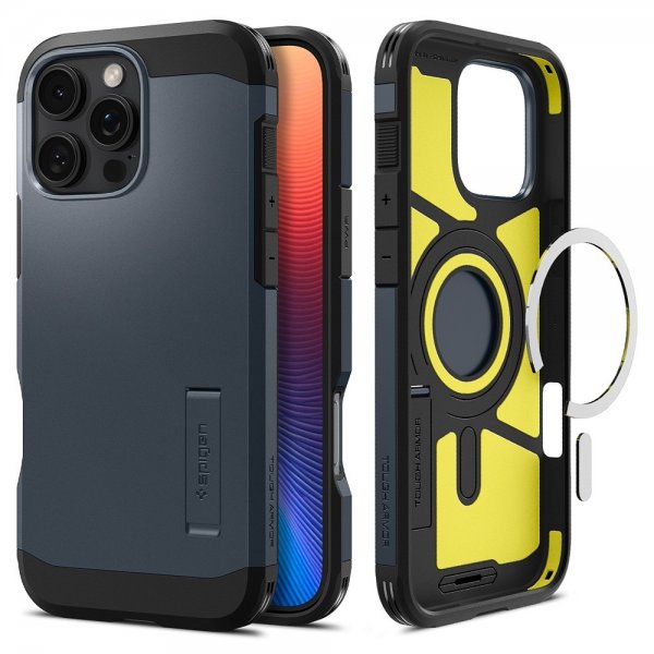 Spigen iPhone 16 Pro Cover Tough Armor MagFit Metal Slate