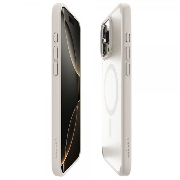 Spigen iPhone 16 Pro Cover Ultra Hybrid MagFit Frost Natural Titanium