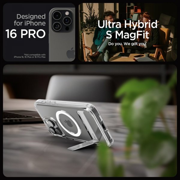 Spigen iPhone 16 Pro Cover Ultra Hybrid S MagFit Krystalklar
