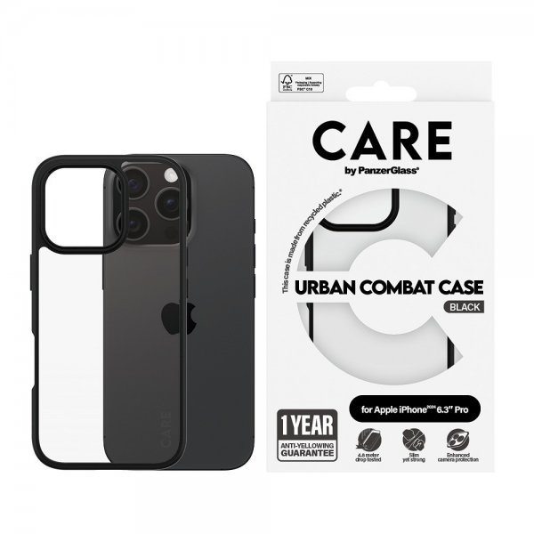 CARE by PanzerGlass iPhone 16 Pro Cover Urban Combat Sort