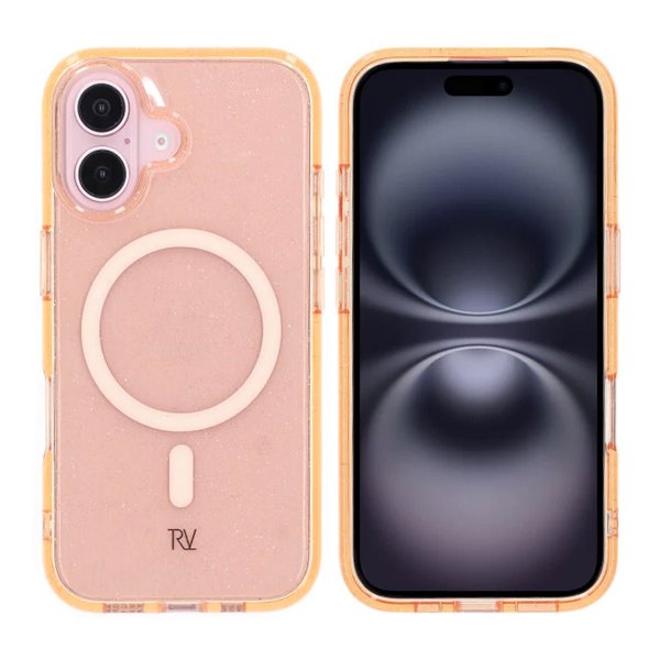 Rvelon iPhone 16 Cover Glitter MagSafe Guld