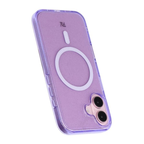 Rvelon iPhone 16 Cover Glitter MagSafe Lilla