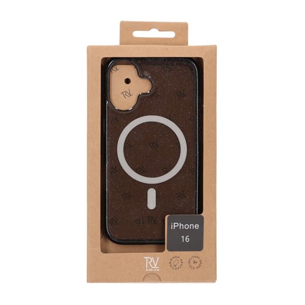 Rvelon iPhone 16 Cover Glitter MagSafe Sort