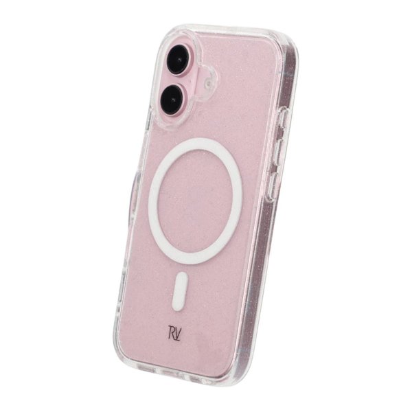 Rvelon iPhone 16 Cover Glitter MagSafe Hvid