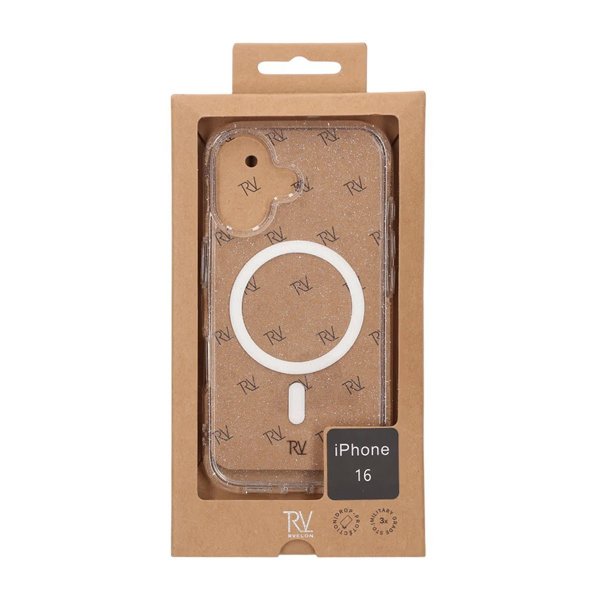 Rvelon iPhone 16 Cover Glitter MagSafe Hvid