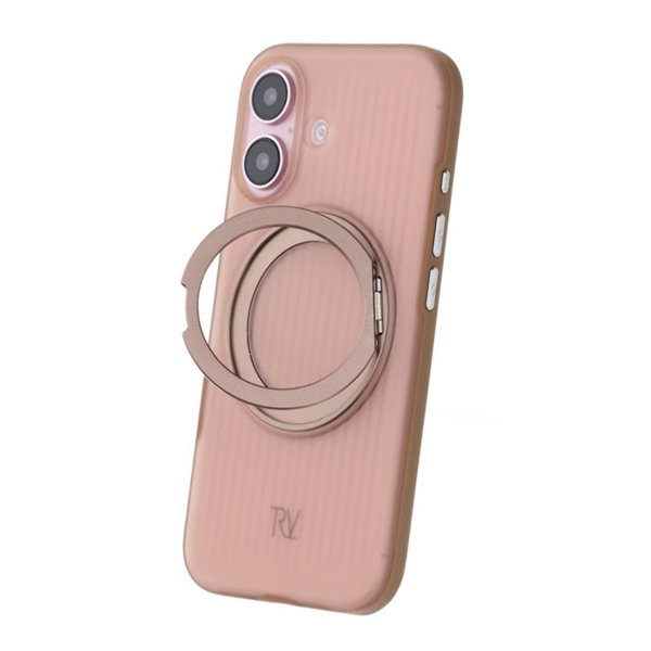 Rvelon iPhone 16 Cover Roterbart MagSafe Stativ Brun