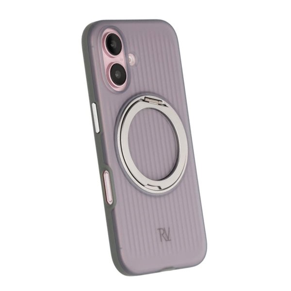Rvelon iPhone 16 Cover Roterbar MagSafe Stativ Grå