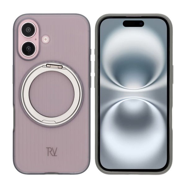 Rvelon iPhone 16 Cover Roterbar MagSafe Stativ Grå