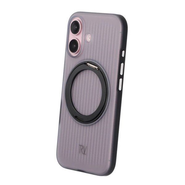 Rvelon iPhone 16 Cover Roterbart MagSafe Stativ Sort