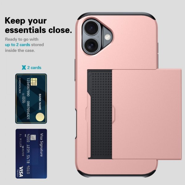 iPhone 16 Cover Card Slide Rosaguld