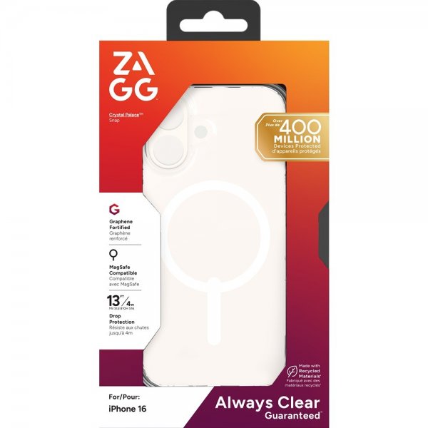 ZAGG iPhone 16 Cover Crystal Palace Snap Transparent