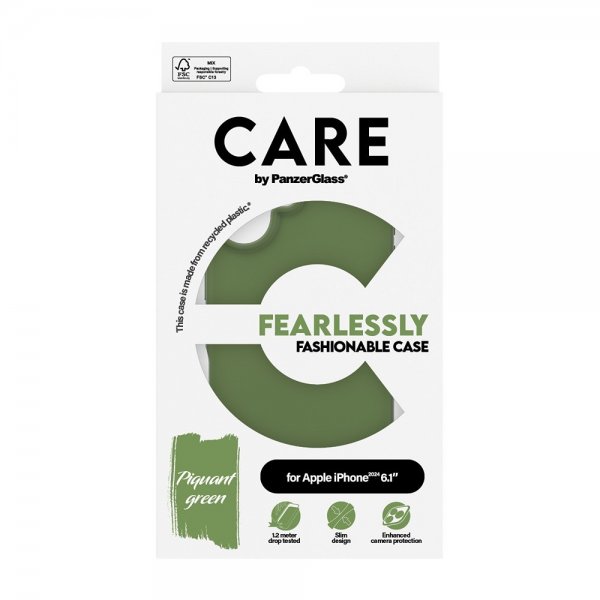 CARE by PanzerGlass iPhone 16 Cover Moderigtig Grøn