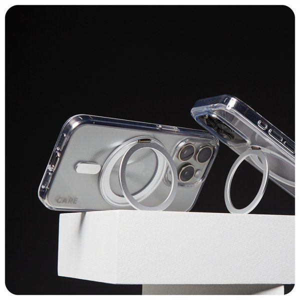 CARE by PanzerGlass iPhone 16 Cover Kickstand MagSafe Sølv