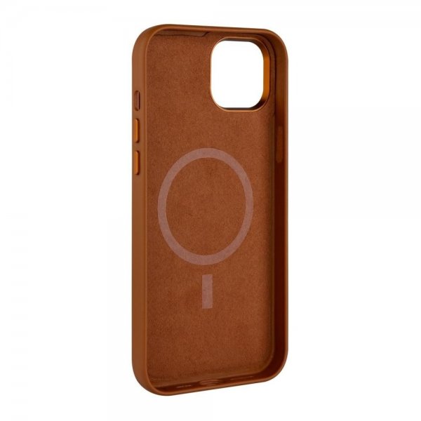Fastmonteret iPhone 16 Cover MagLeather Brun