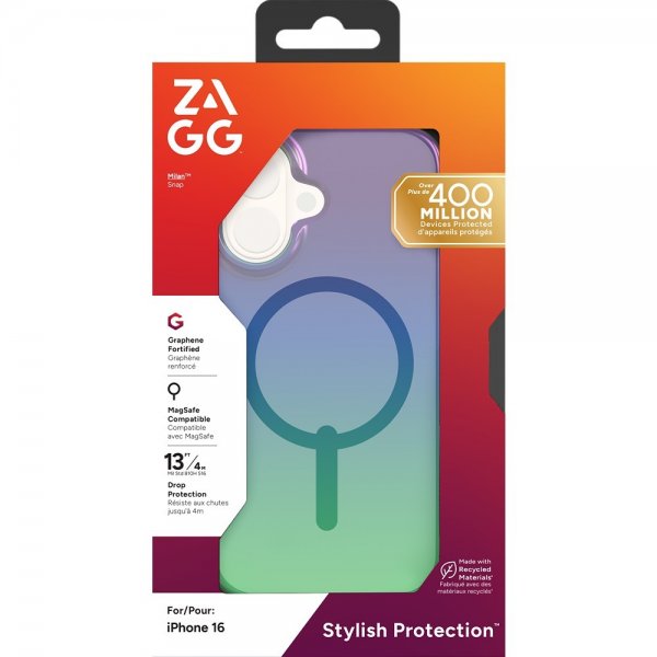 ZAGG iPhone 16 Cover Milan Snap Raven Feather