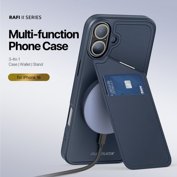 Dux Ducis iPhone 16 Cover Rafi II Series MagSafe Blå