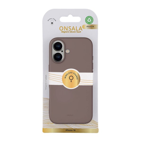 Onsala iPhone 16 Cover Silikonefølelse Chocolate