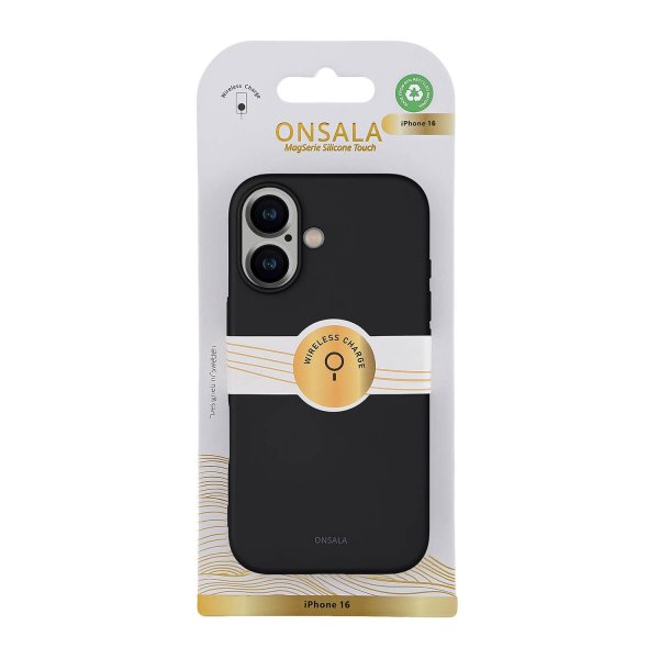 Onsala iPhone 16 Cover Silikonefølelse Sort