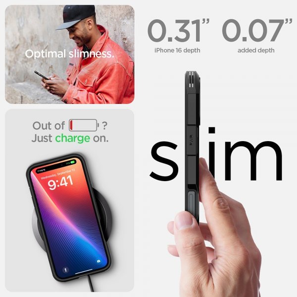 Spigen iPhone 16 Cover Tough Armor MagFit Sort