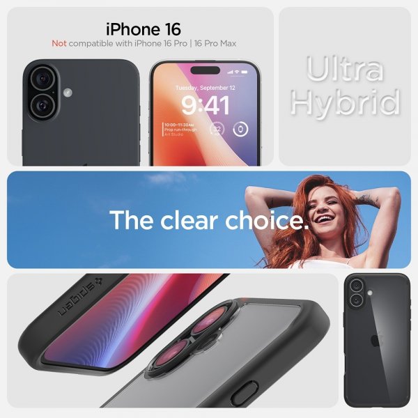 Spigen iPhone 16 Cover Ultra Hybrid Mat Sort