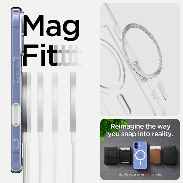 Spigen iPhone 16 Cover Ultra Hybrid T MagFit Klar Hvid