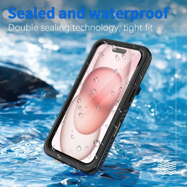 Redpepper iPhone 16 Cover Vandtæt IP68 Sort