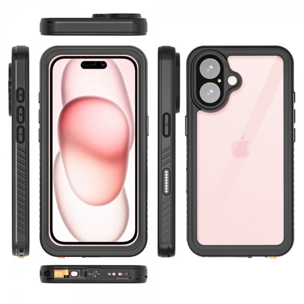 Redpepper iPhone 16 Cover Vandtæt IP68 Sort