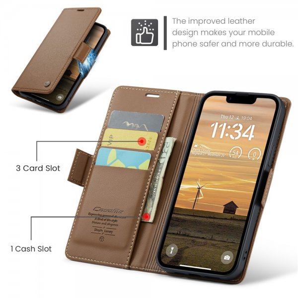 CaseMe iPhone 16e/17e Etui 023 Series Brun
