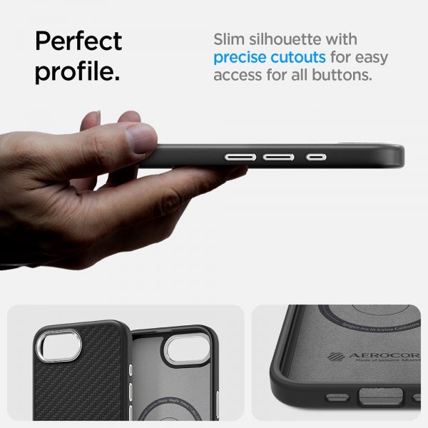 Spigen iPhone 16/17 Cover Enzo Aramid MagFit Matte Black