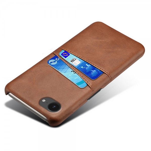 iPhone 16./17. cover med to kortlommer Mørkebrun