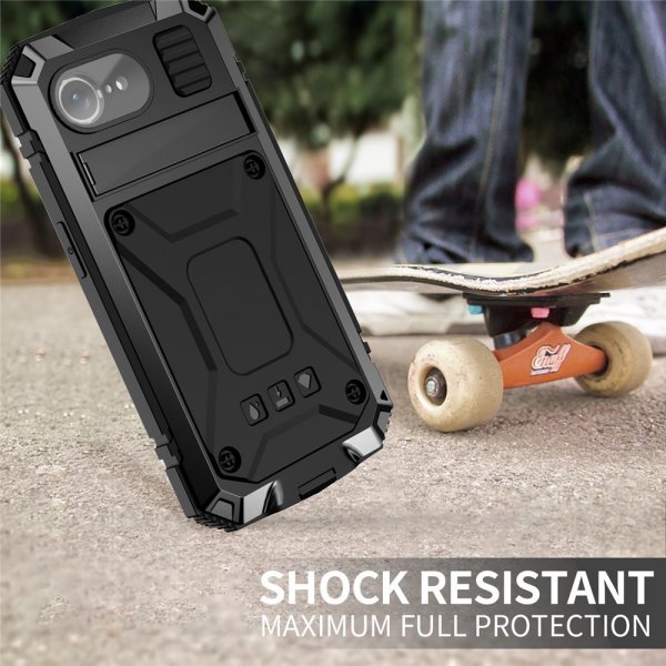 R-JUST iPhone 16e/17e Cover Metal Stødsikkert Sort