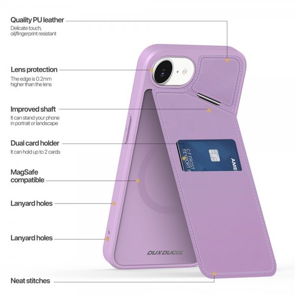 Dux Ducis iPhone 16./17. generation Cover Rafi II Series MagSafe Lilla