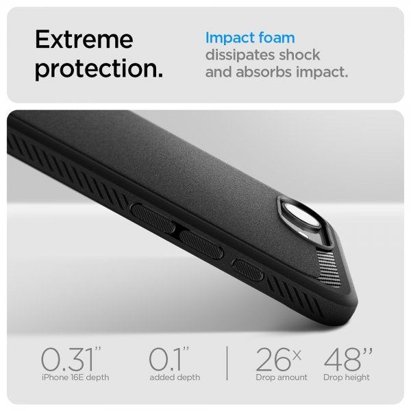Spigen iPhone 16./17. Cover Rugged Armor MagFit Mat Sort