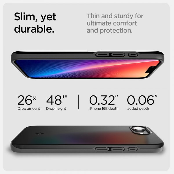 Spigen iPhone 16/17 Cover Thin Fit MagFit Sort
