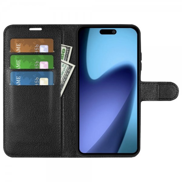 iPhone Air Etui Litchi Sort
