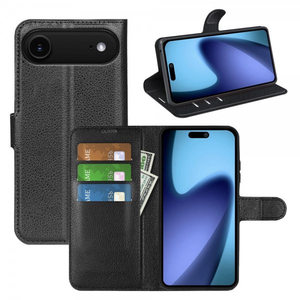 iPhone Air Etui Litchi Sort