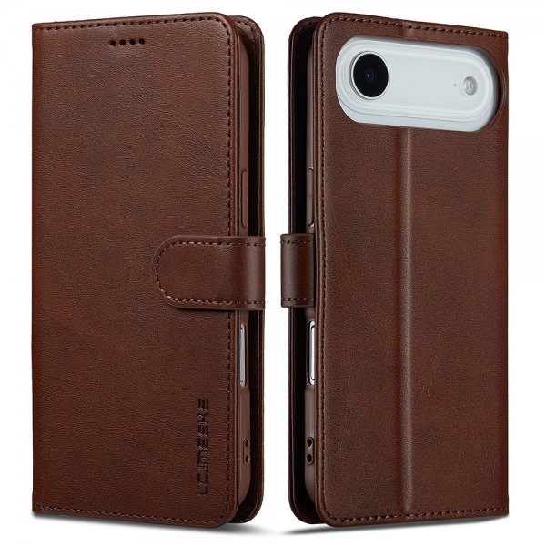 Lc.Imeeke iPhone Air Cover med Kortplads Stativfunktion Mørkebrun