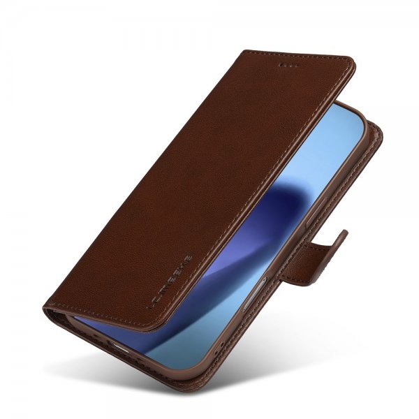 Lc.Imeeke iPhone Air Cover med Kortplads Stativfunktion Mørkebrun