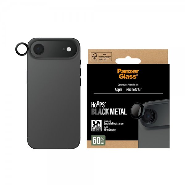PanzerGlass iPhone Air Kamera Beskyttelse Hoops Sort