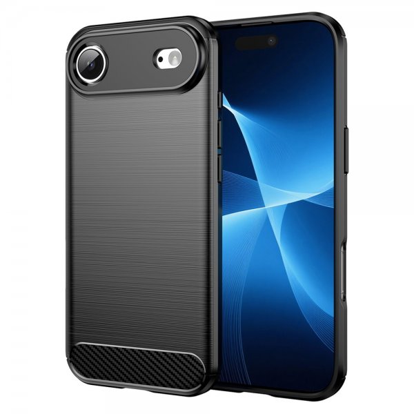 iPhone Air Cover Børstet Kulfibertekstur Sort