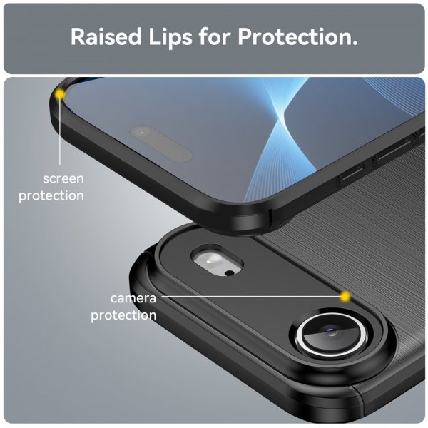 iPhone Air Cover Børstet Kulfibertekstur Sort