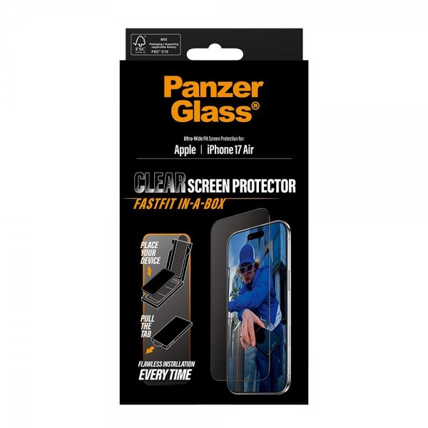 PanzerGlass iPhone Air Skærmbeskyttelse Ultra-Wide Fit Klar Fastfit
