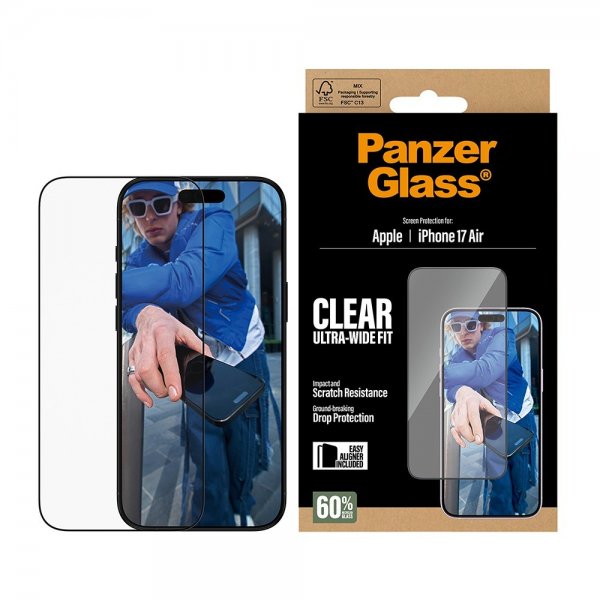 PanzerGlass iPhone Air Skærmbeskytter Ultra-Wide Fit EasyAligner
