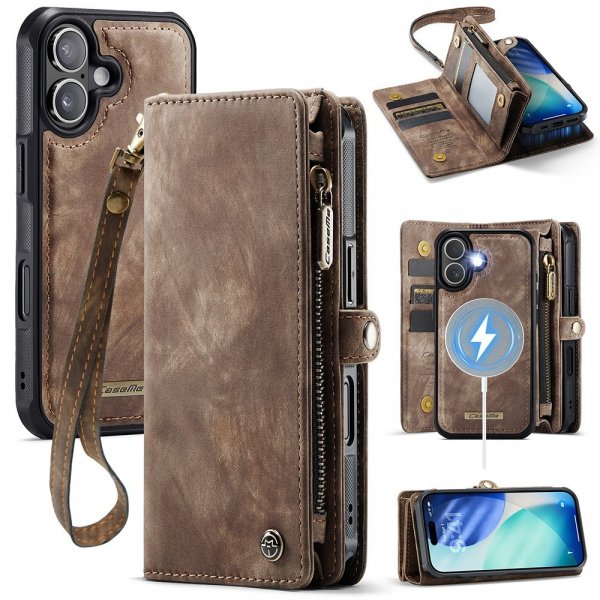CaseMe iPhone 17 Etui 008 Series Aftageligt Cover Brun