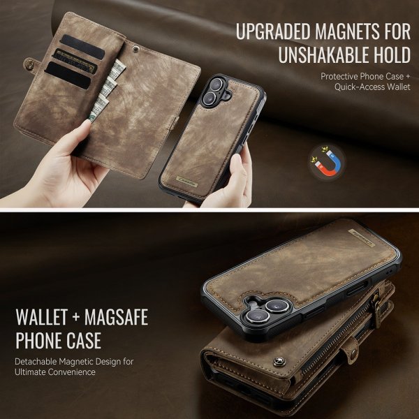 CaseMe iPhone 17 Etui 008 Series Aftageligt Cover Brun