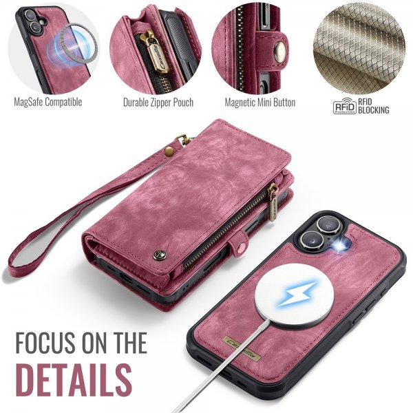 CaseMe iPhone 17 Etui 008 Series Aftageligt Cover Rød