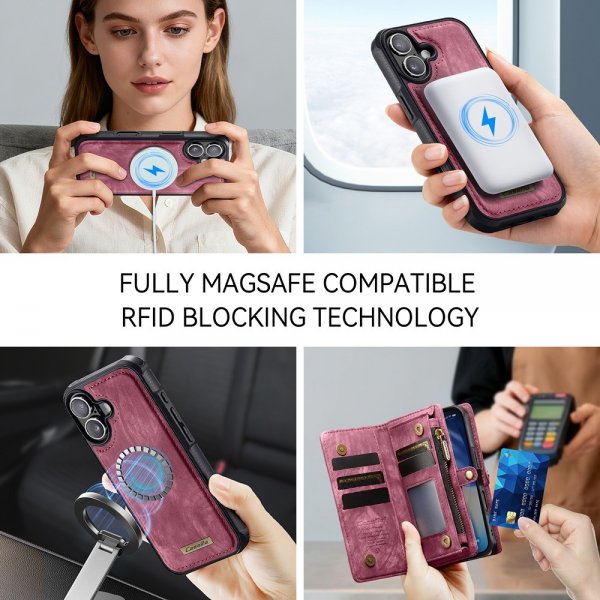 CaseMe iPhone 17 Etui 008 Series Aftageligt Cover Rød
