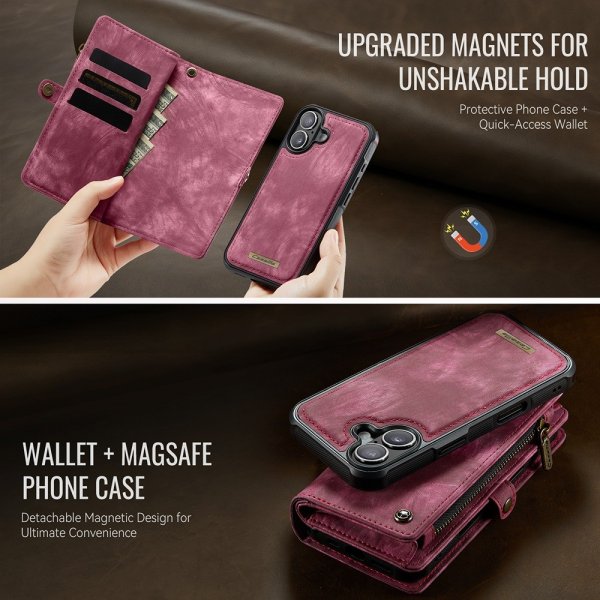 CaseMe iPhone 17 Etui 008 Series Aftageligt Cover Rød
