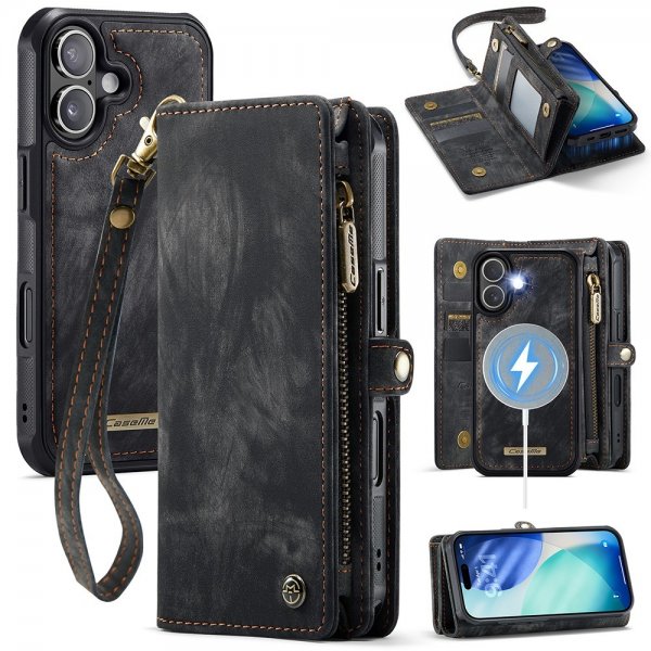 CaseMe iPhone 17 Etui 008 Series Aftagelig Skal Sort